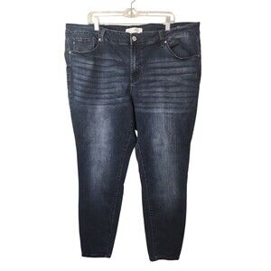 KanCan Jeans Curvy Skinny Woman's Plus Size 24 High Rise Whiskers 29" Inseam